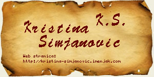 Kristina Simjanović vizit kartica